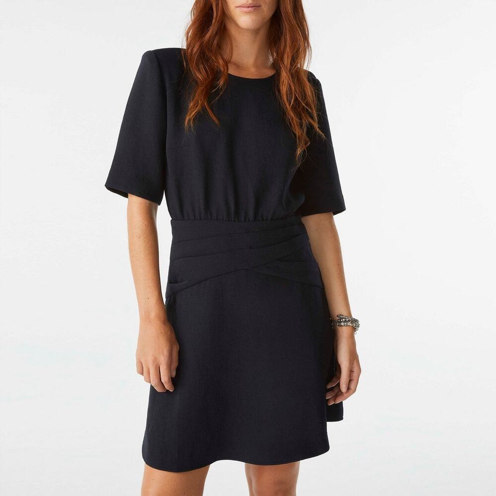 BA&SH Oleane Black Ruched Mini Dress Small